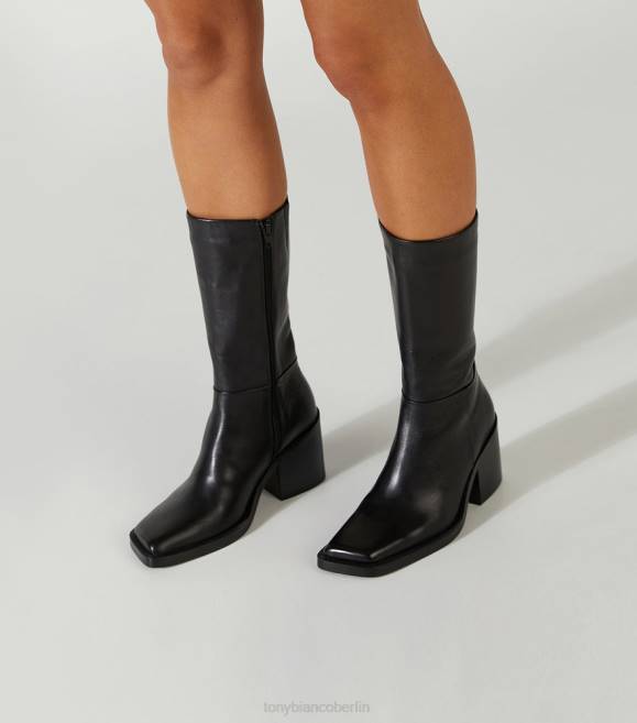 kniehohe Stiefel| de Tony Bianco Frauen Prestige-Kalbsstiefel schwarze Komo 4624461